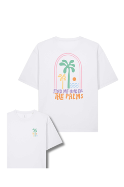 Tricou unisex Briz, print Find me under the palms, relaxed fit