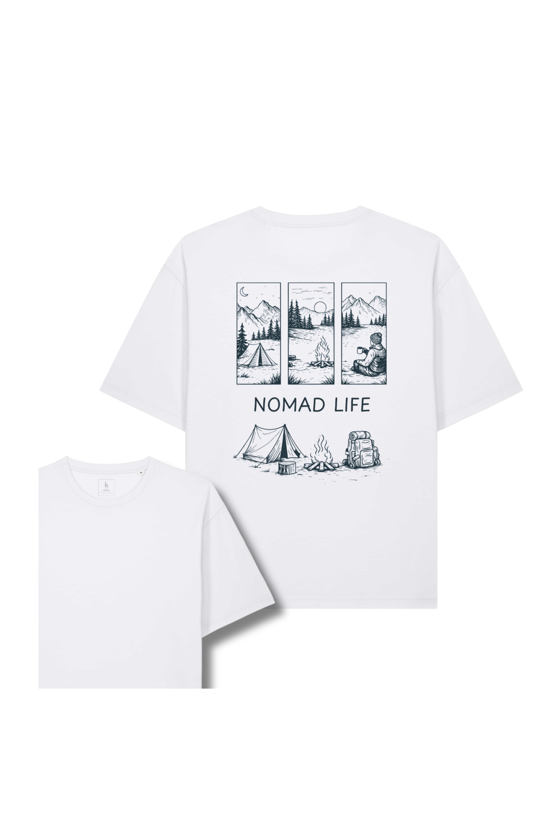 Tricou unisex Briz, print Nomad Life, relaxed fit