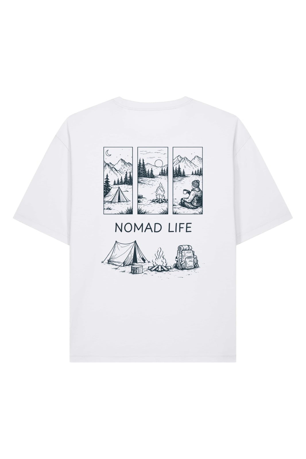 Tricou unisex Briz, print Nomad Life, relaxed fit