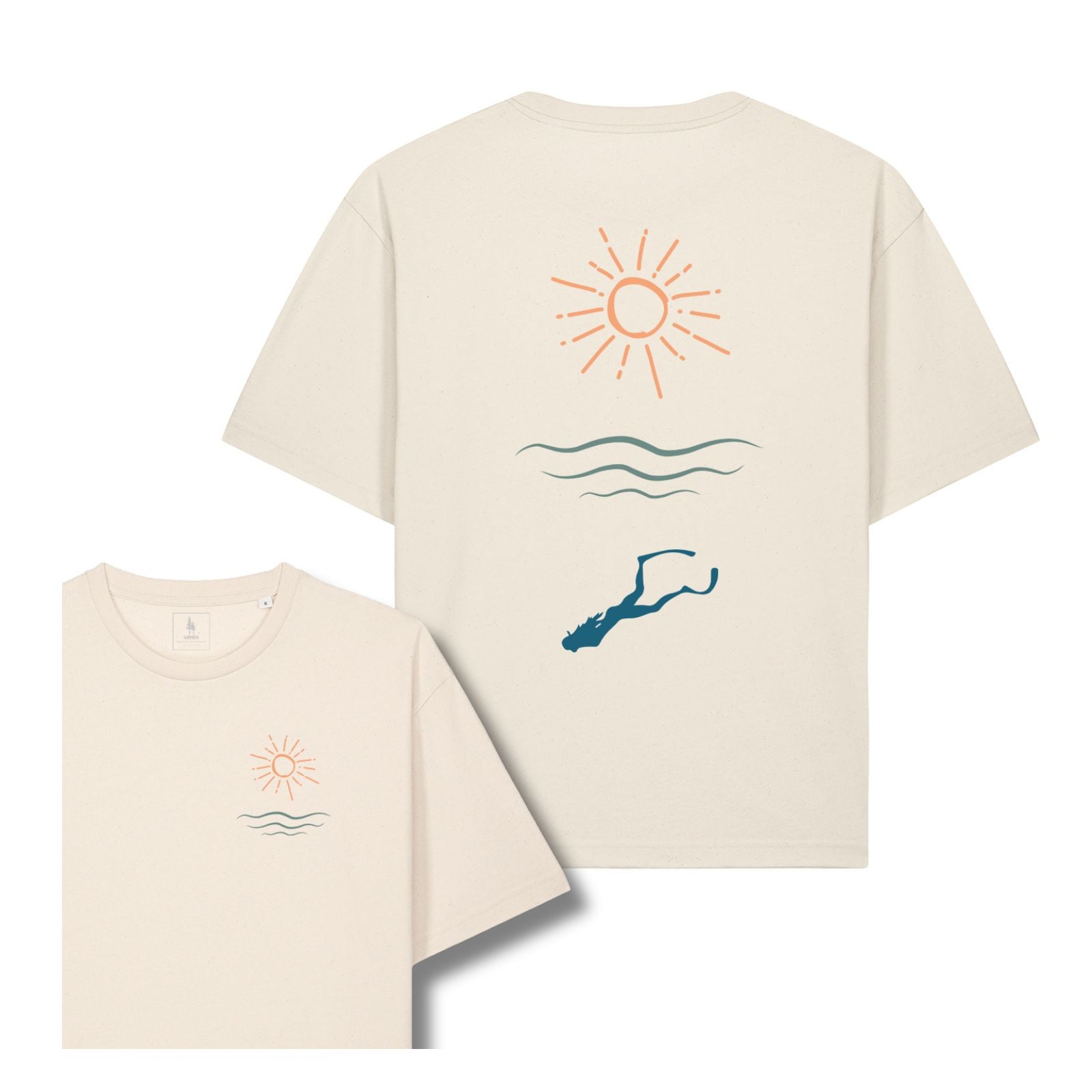 Tricou unisex Briz, print Ocean explore, relaxed fit