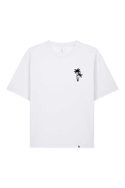 Tricou unisex Briz, print Palms, relaxed fit