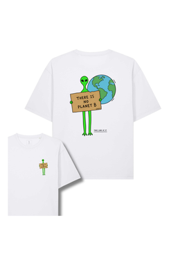Tricou unisex Briz, print Planet B, relaxed fit