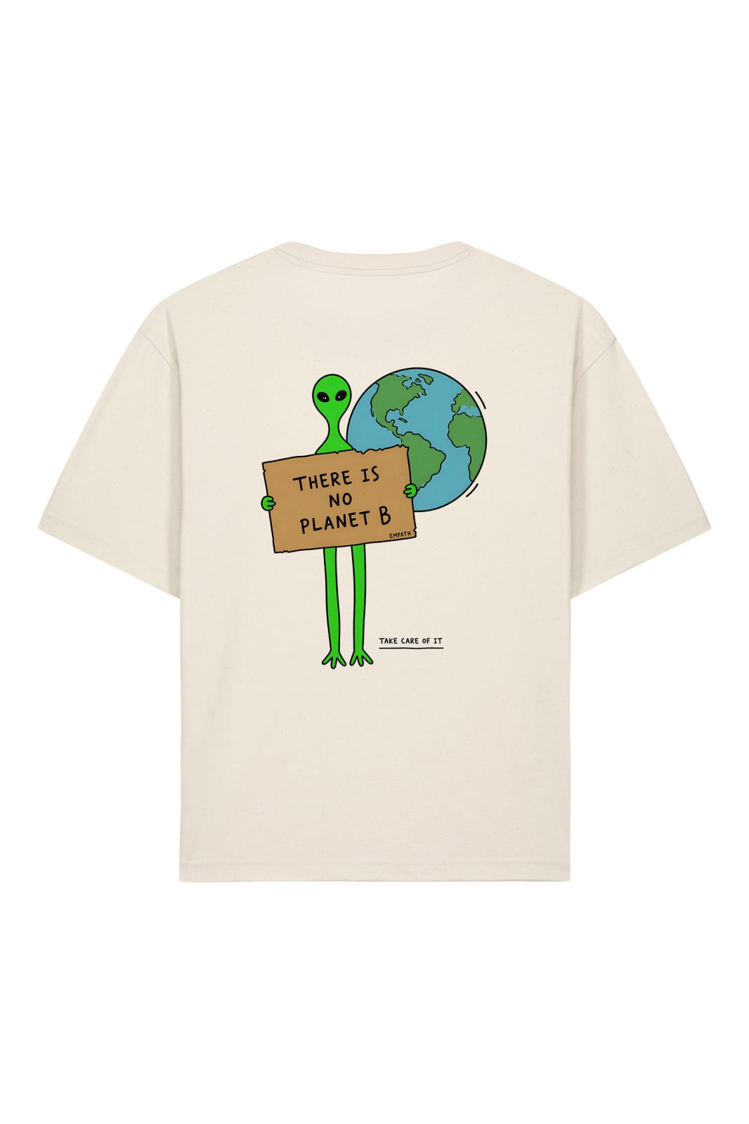 Tricou unisex Briz, print Planet B, relaxed fit