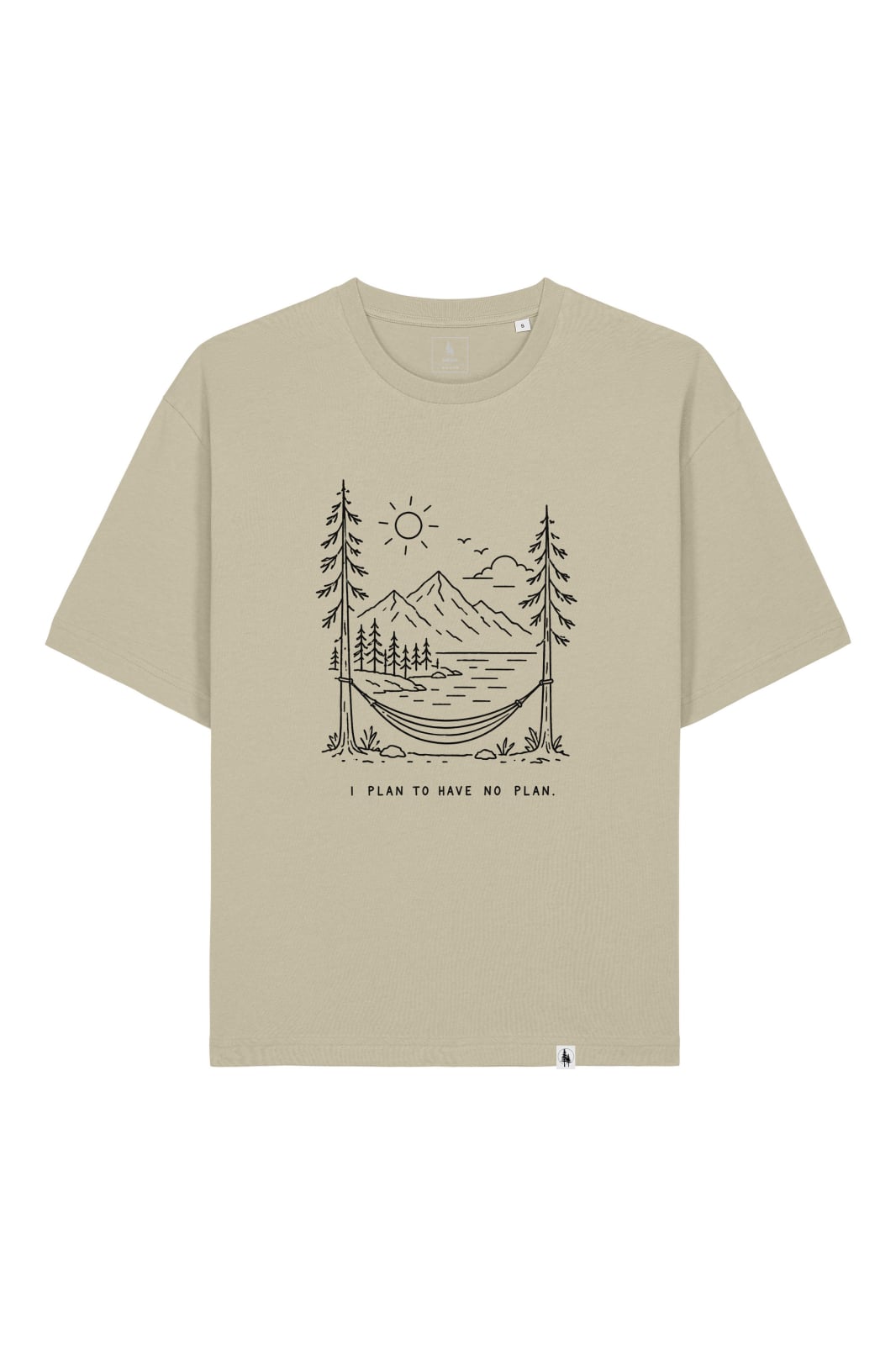 Tricou unisex Briz, print Plan to relax, relaxed fit