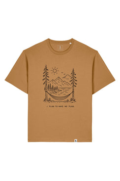 Tricou unisex Briz, print Plan to relax, relaxed fit